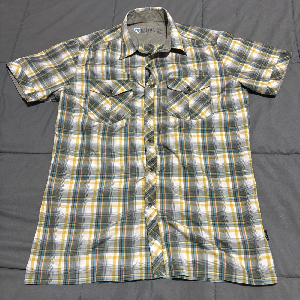 Kuhl‎ Ion X Men's Pearl Sanp Plaid Short Sleeve Western Outdoor button Shirt - S